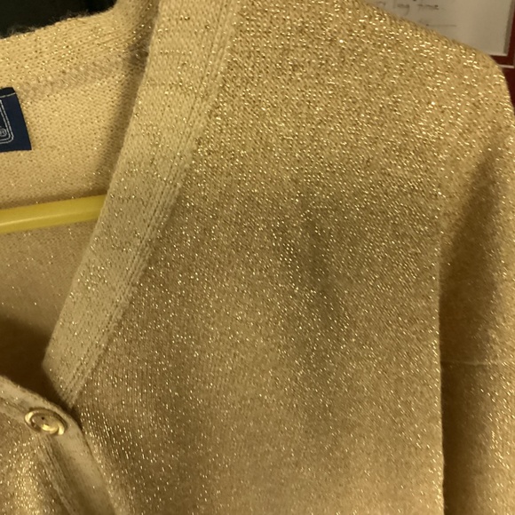 MAGGIE MC NAUGHTEN. Gold Metallic Women's Sweater size2x - Picture 2 of 10